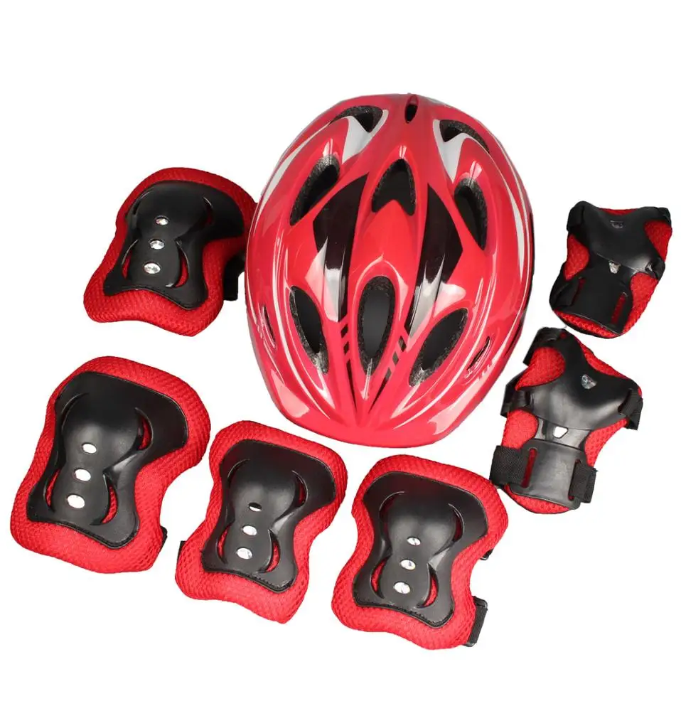 

Sports Protective Knee pads elbow pads wrist guard for kids Knee protective pads with helmet for children, Pink, red, blue or customized