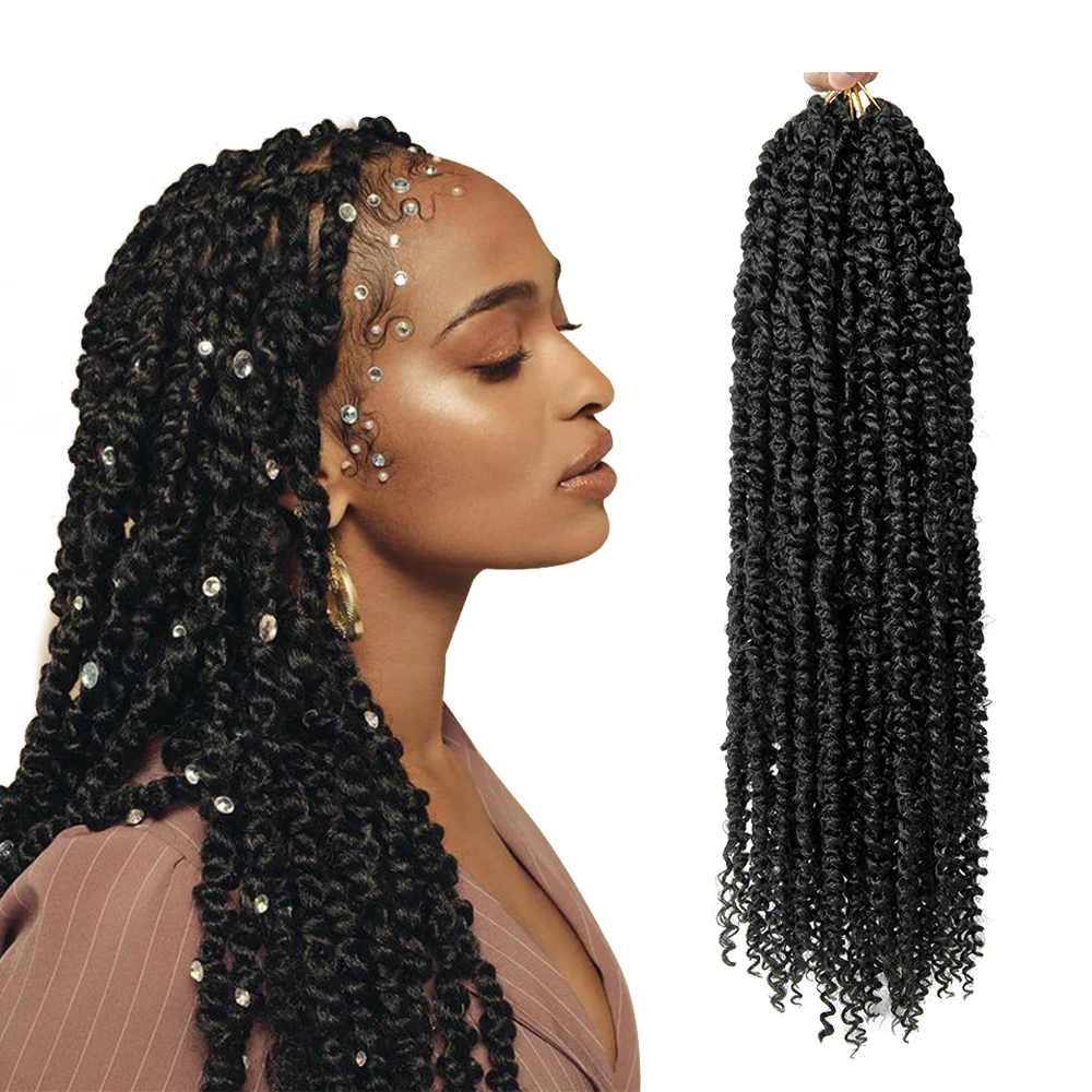 

Synthetic Hair Extension Pre Twisted Passion Twist Crochet Braid Hair Pre-looped Fluffy Synthetic Braiding Hair