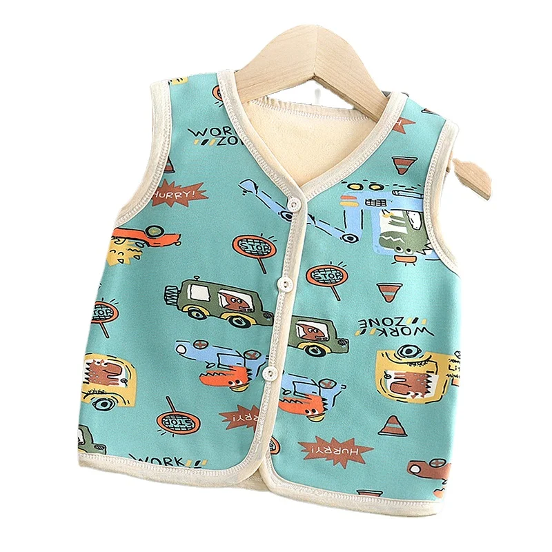 

Toddler Vest Printed Kids Thick Waistcoats Infant Outerwear Children Baby Boys Girls Clothing