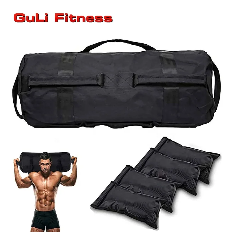 

Guli Workout Strength Training Weight Bag OEM/ODM Fitness Composite Diving Fabric Weight Lifting Sandbag Adjustable Power Bag, Black or customized
