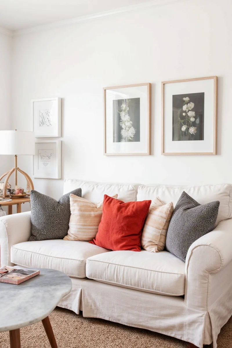 Living room with intention board