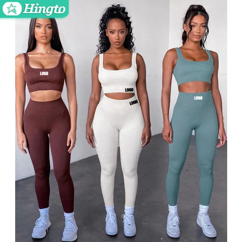 

Free Custom LOGO Women yoga top bra sports wear set printed Yoga gym womens leggings sets