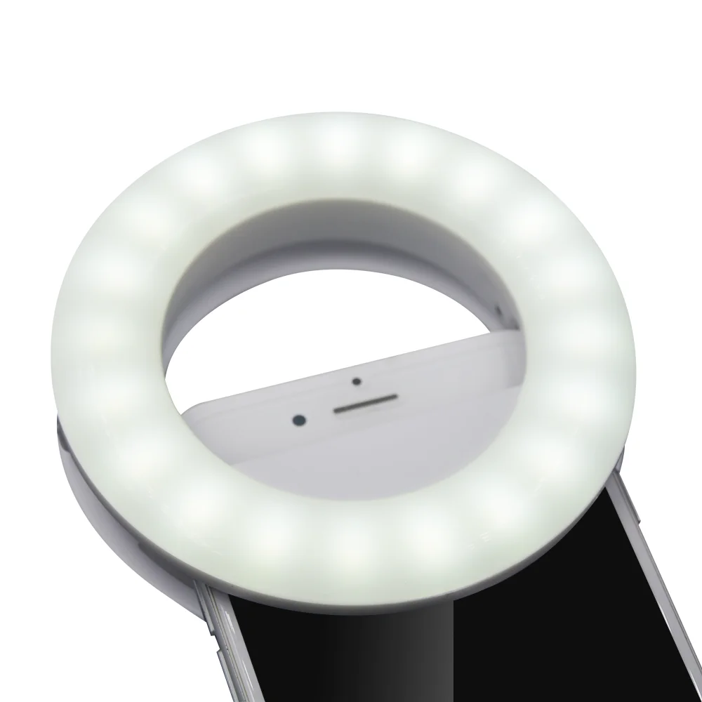 

Light Modes 40 LED wholesale USB rechargeable selfie ring light video logo Dimmable aros de luz, White