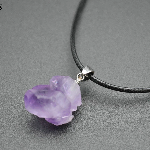 

Fashion Freeform Druzy Amethyst Nugget Pendant Necklace Fashion Woman Jewelry