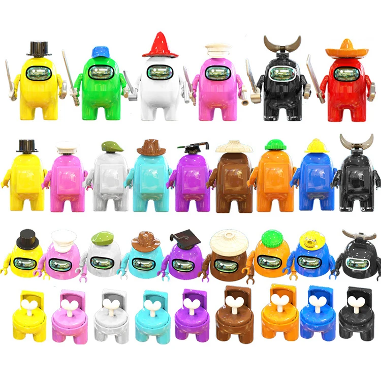 

Small particles Among us boys assembling building blocks toy insert children's toys