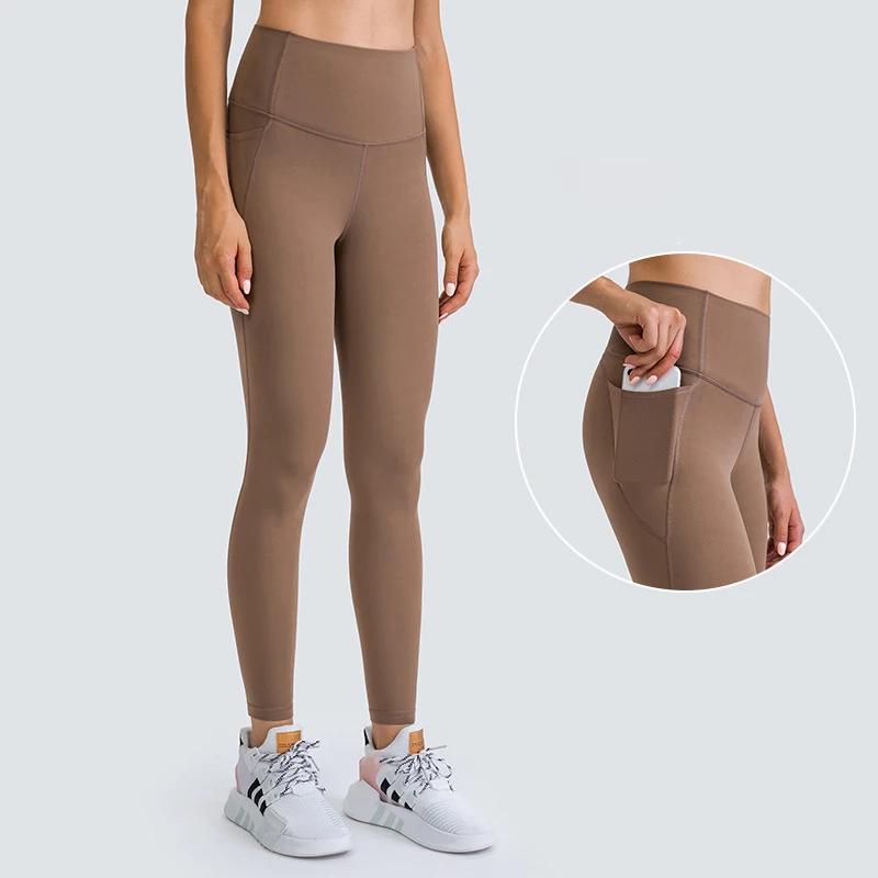 

Ready To Ship New Nude Feeling Side Pockets Yoga Leggings High Waist Yoga Fitness Pants Women Sports Gym Wear Tight