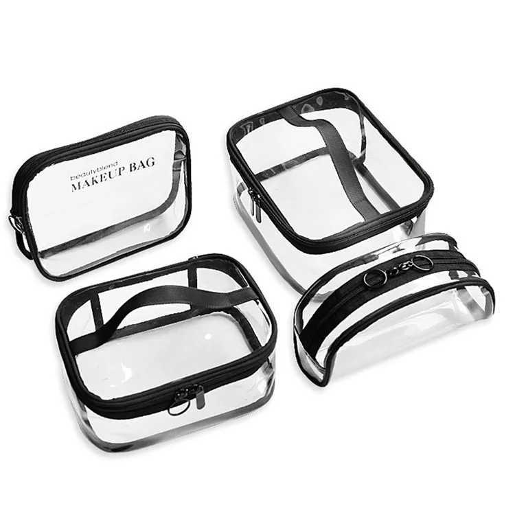 

Qetesh 2021 Hot Sale Transparent Makeup Travel Clear Cosmetic Bag, Customizable