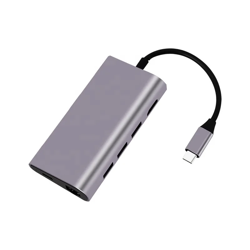 

TOYOUMI Aluminum Multi 8 in 1 Type C Docking Station USB 3.0 Port Hub