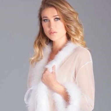 

1.2 Meter Long Transparent Sexy Lingerie Perspective Night Sleepwear Nylon Trim Long Fur Women's Fur Robe Plus Size, Black,white,red,pink