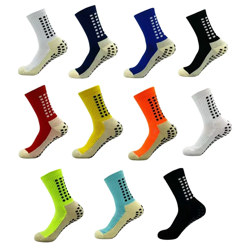 

2022 Wholesale custom grip knee high non slip anti slip football athletic crew gym elite sport soccer socks, Customized colors