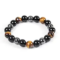 

Bracelet Women Men Hematite Black Obsidian Tiger Eye Stone