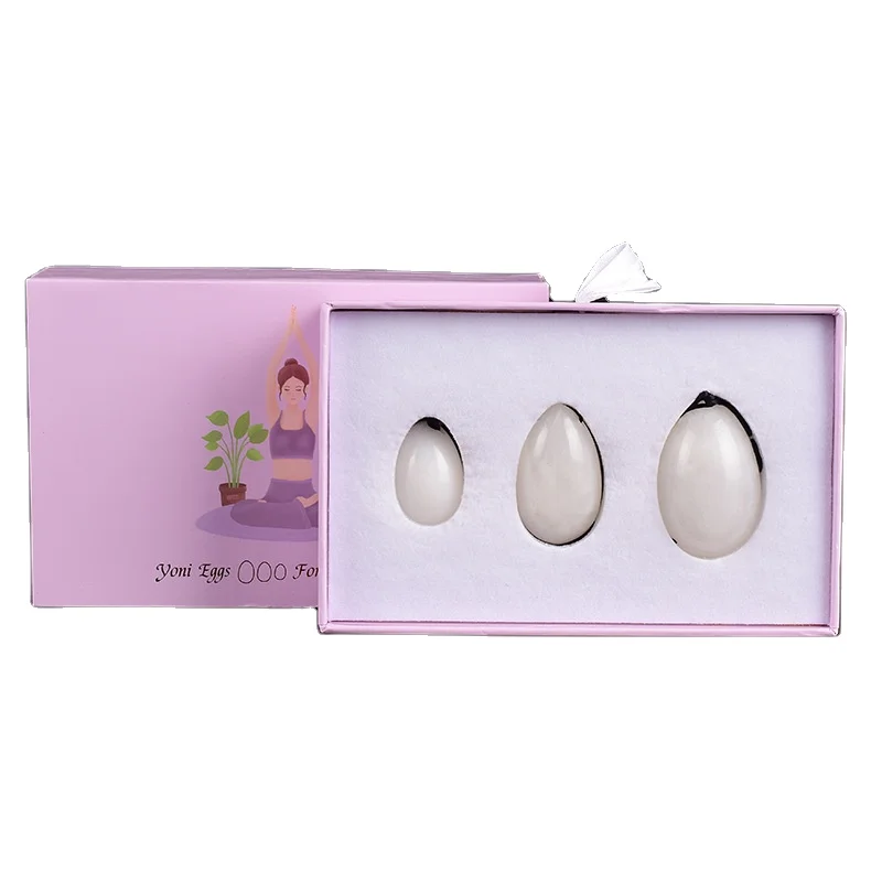 

100% natural Healing white jade Stones Nephrite Jade Yoni Eggs set