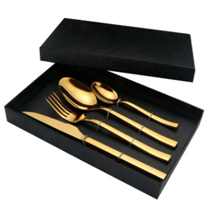 
Stainless steel tableware steak knife fork spoon and chopsticks customized stirring coffee spoon Flatware Tableware Cutlery Set 