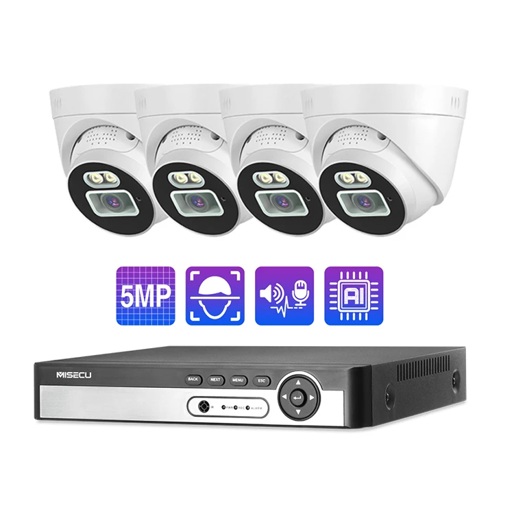 

High Quality 4pcs Poe 5Mp IP Camera Security System 4Channel CCTV NVR Kit For Indoor Use