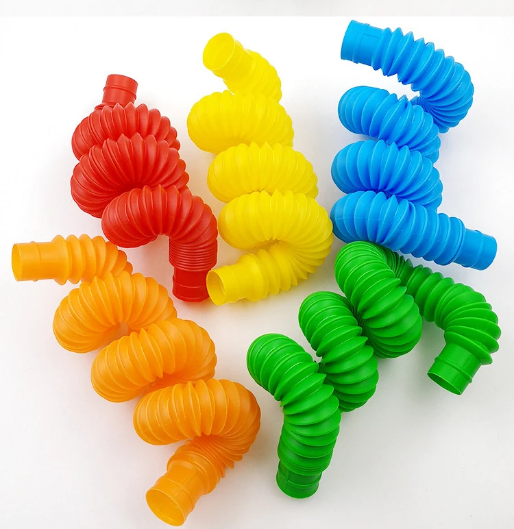 

Funny Colorful DIY Plastic Fidget Tube Toys Pipe Sensory Toys Pop Tubes Fidget Toys Telescopic Tube