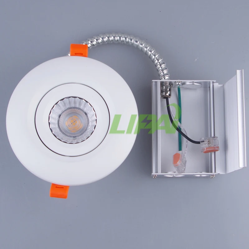 ETL ES approved C5202 4inch 9W Dimmable led  cob gimbal downlight light IC rated Air Tight