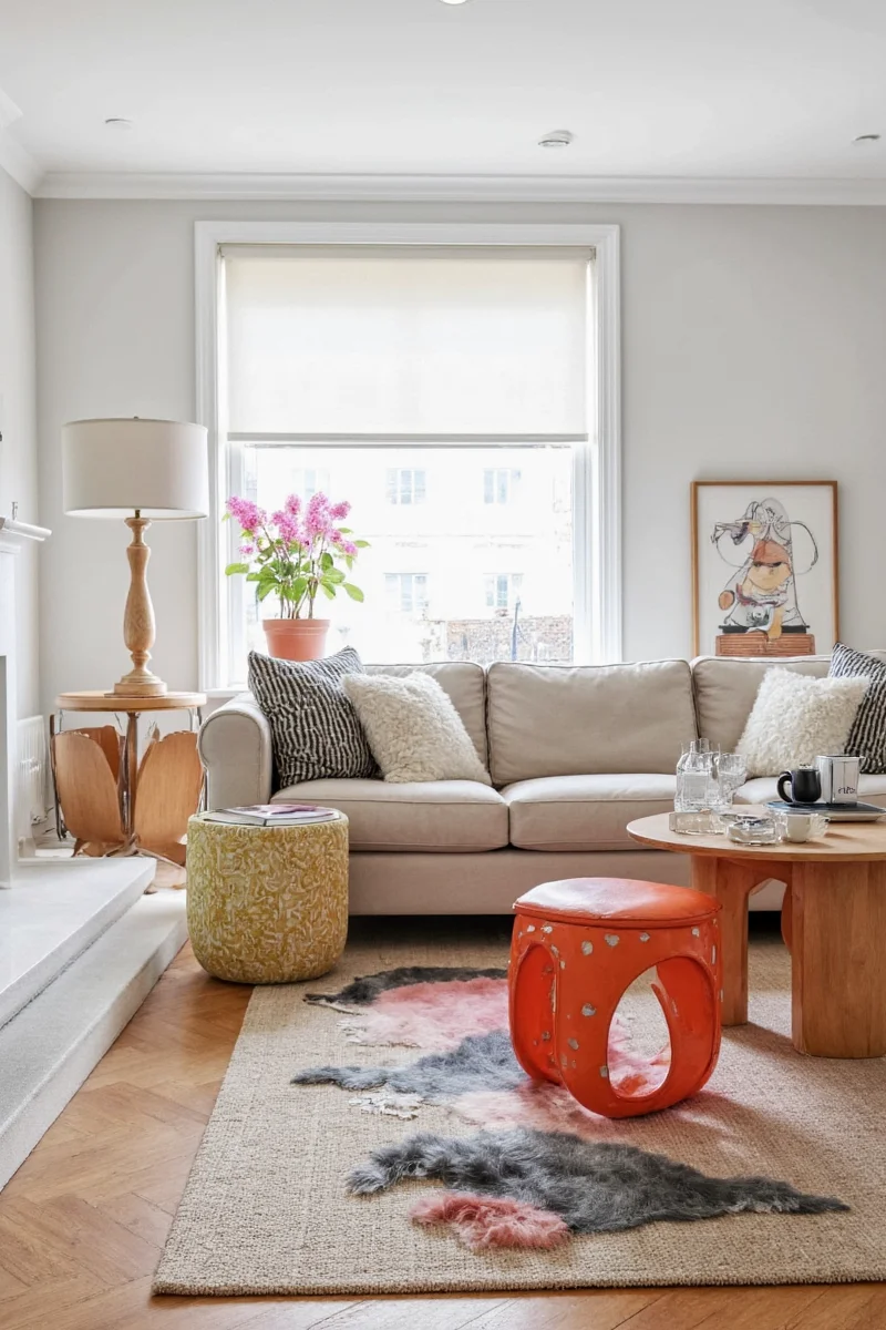 Coffee table with built-in toy storage and flip-top tray