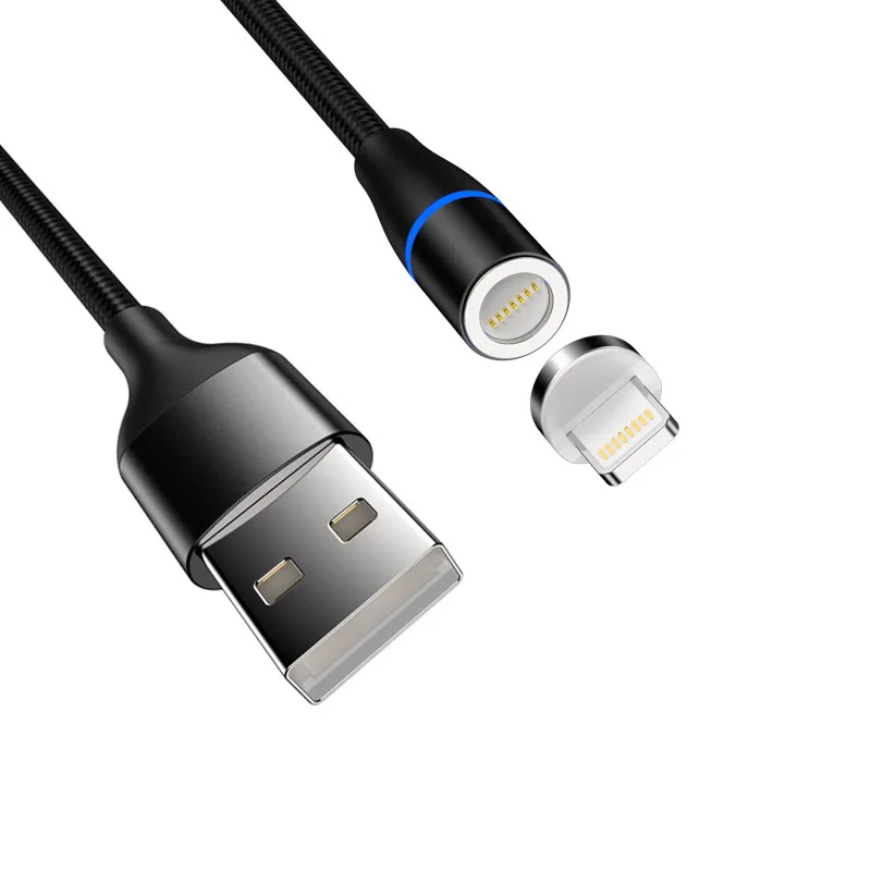 

Magnetic Charging Data Cable 3A Nylon Braided 360 Degree Metal Magnetic Fast Charge Cable For iPhone 11 Pro/7/8Plus/XS Max