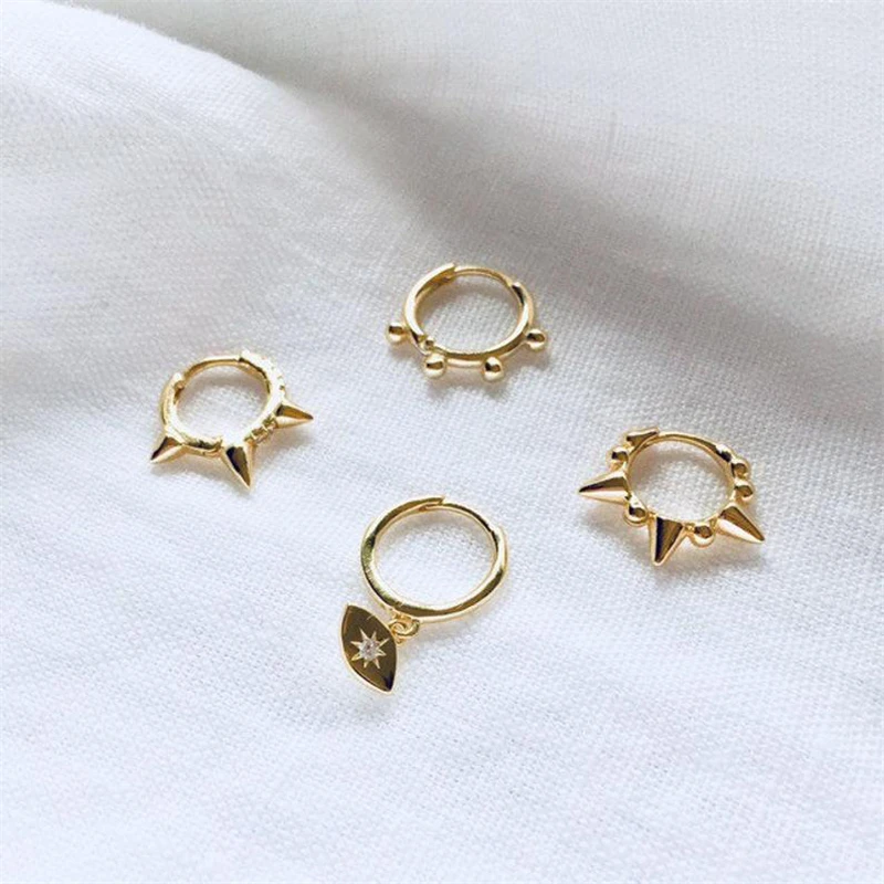 18k gold plated S925 sterling silver INS style eye shaped all-match drop earrings