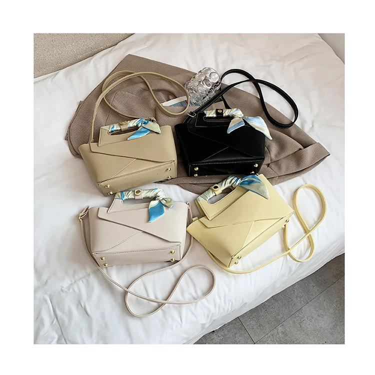 

Women's Leather Handbags Silk Scarf Portable One Shoulder Bag Fashion Luxury PU Small Inner Bucket Bags New Crossbody Purses sac