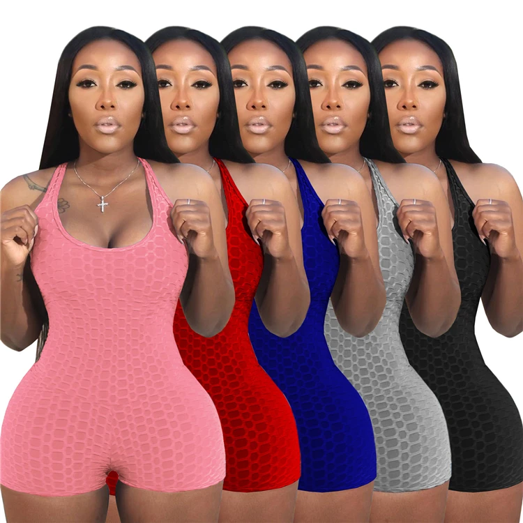 

Summer Bodysuit Sleeveless Solid Vest Shorts Jumpsuit Women 2021 Romper Jumpsuits, 5 color