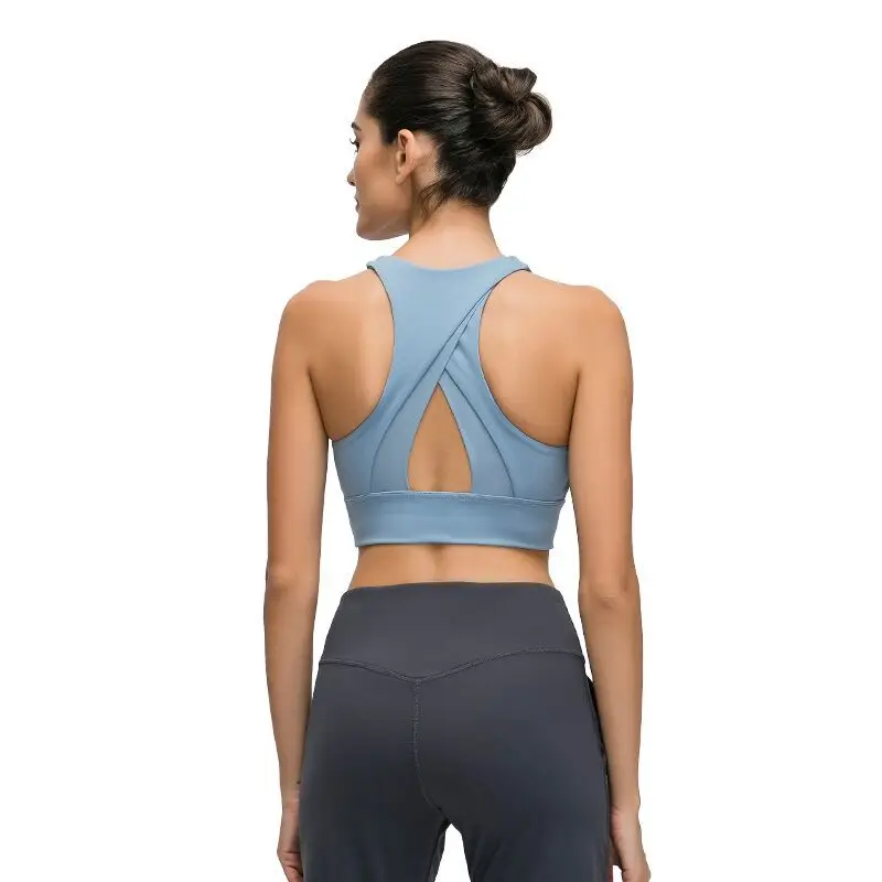 

Wholesale Women Workout Sports Wear Running Gym Clothing Mesh Panel Yoga Sports Bra, As picture shows or custom