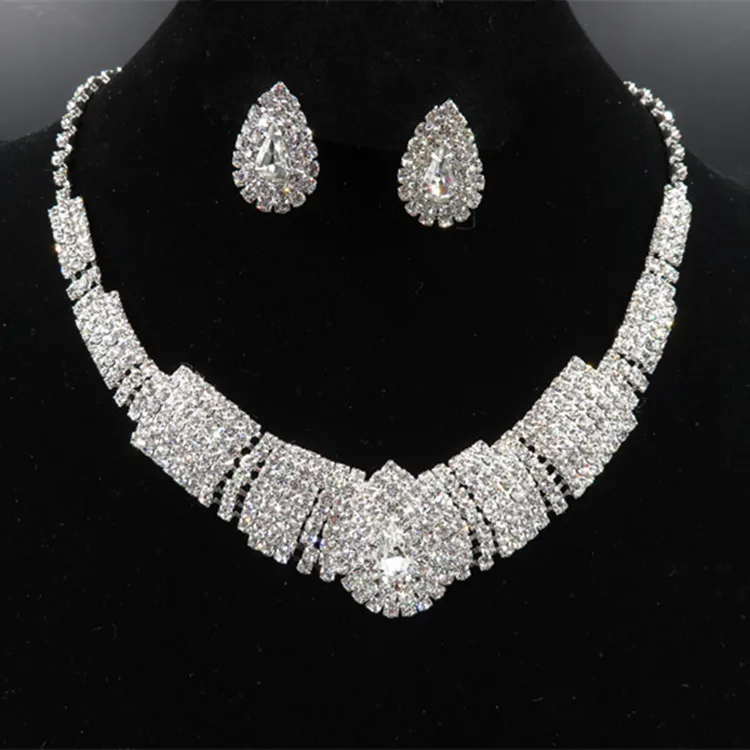 

HB003 High quality Bridal jewelry set Rhinestones necklaces set Wedding jewelry set