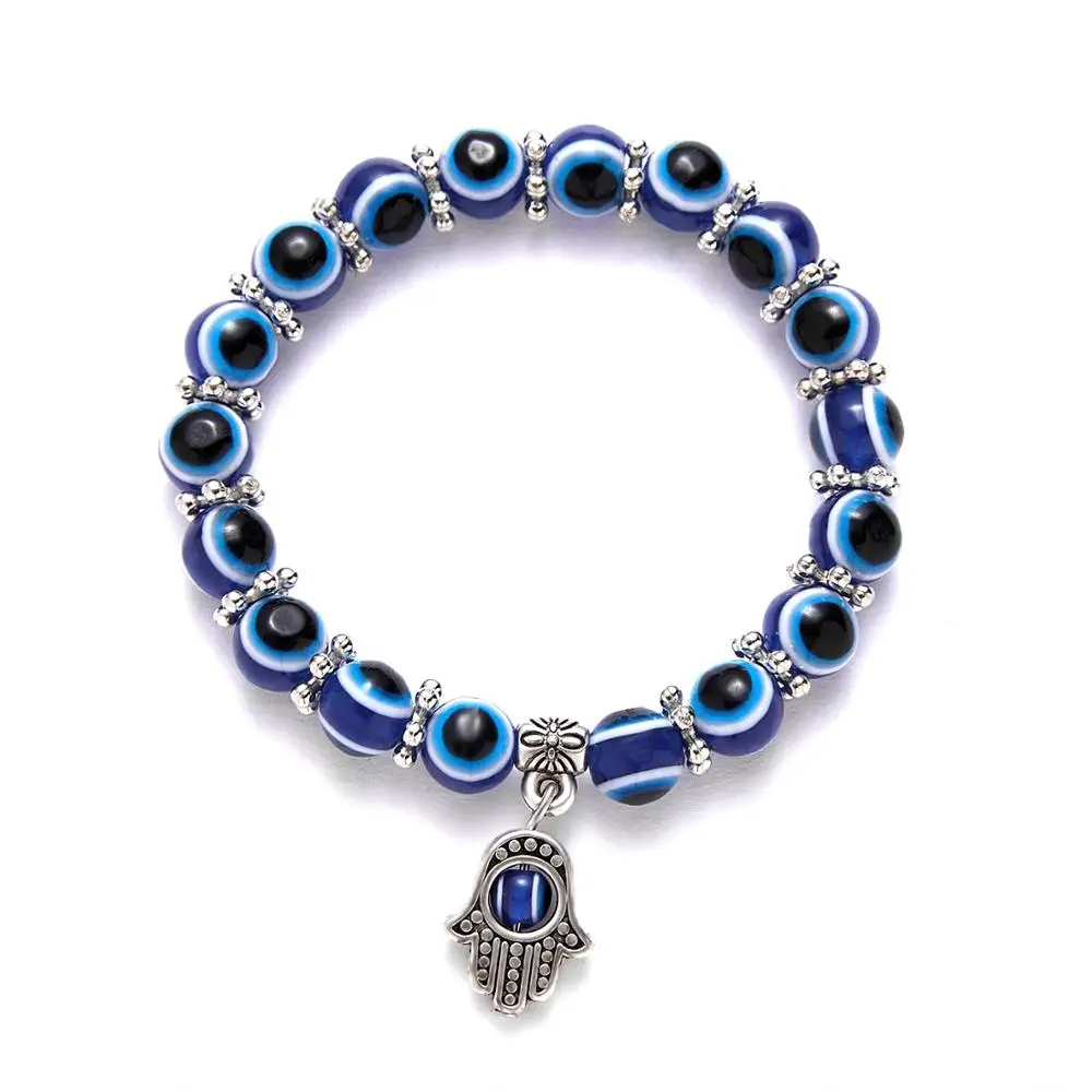 

Factory outlet Fashion Blue Eyes Bracelet Evil Turkish Glass Beads Handmade Elasticity Bracelet Jewelry For Women