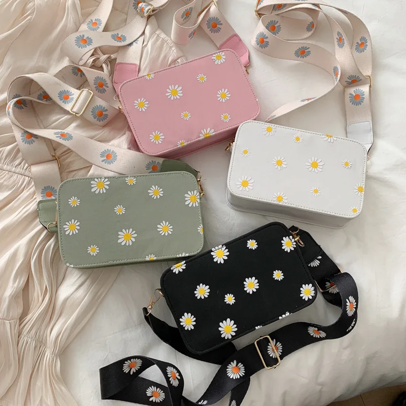 

2020 Summer Fresh popular new Bags for Girls wave Korean wild one-shoulder messenger Bag ins chrysanthemum handbag, As the picture