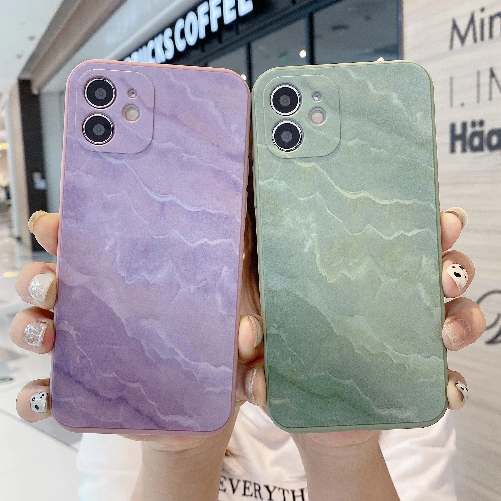 

Fashion Simple Shockproof for iPhone 12 12 Pro Max 12 Mini 11 Xr Xs SE 2020 7 8 Plus Matte Marble Phone Case
