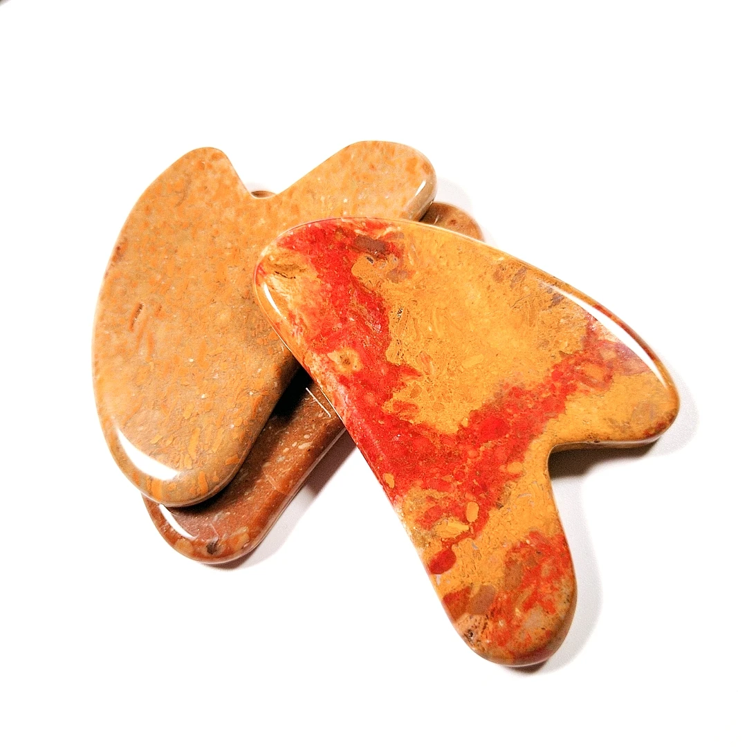 

new product face slimming heart mookaite jasper crystal guasha stone board body scraping massage tool