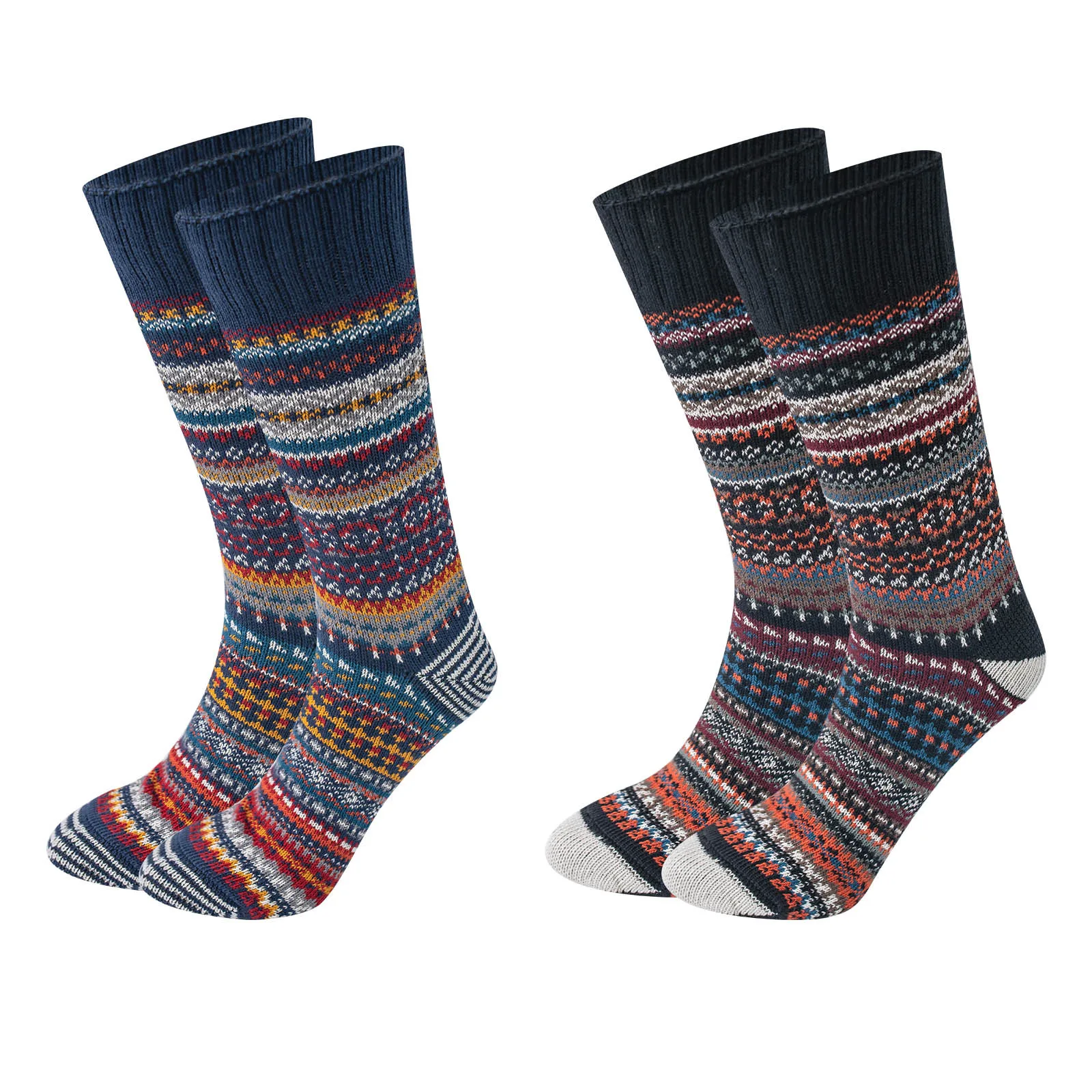 

Socks Men Autumn and Winter European and American Red Workwear Retro National Wind Winter Thick Thick Line Stockings