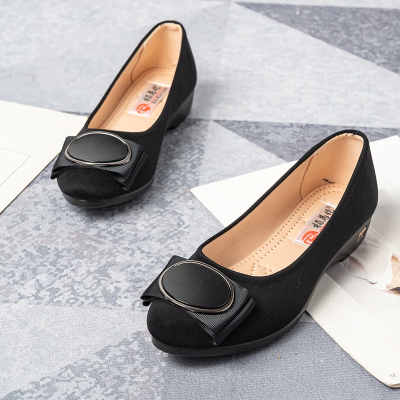 

New Styles Women Office Thick Comfortable Back Ppen Lady Flat Casual Shoe