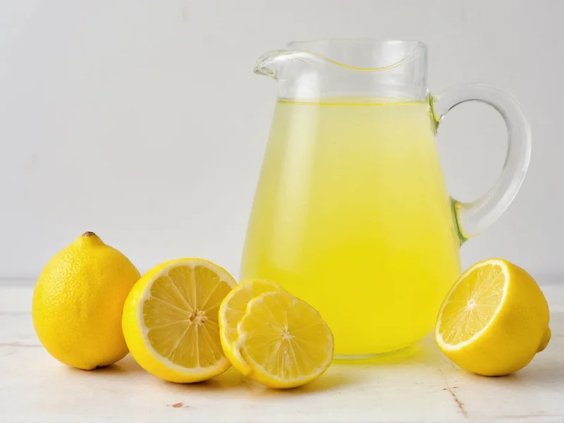 Fresh lemons and pitcher of homemade lemonade