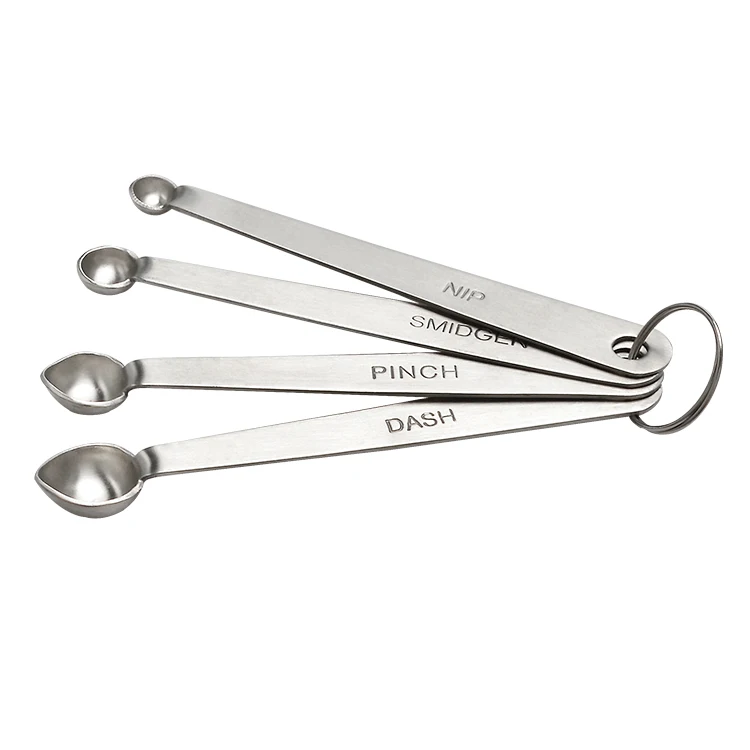 

4pcs Sand Light Tea Spoon Stainless Steel Coffee Spoon Measuring Spoon Sets