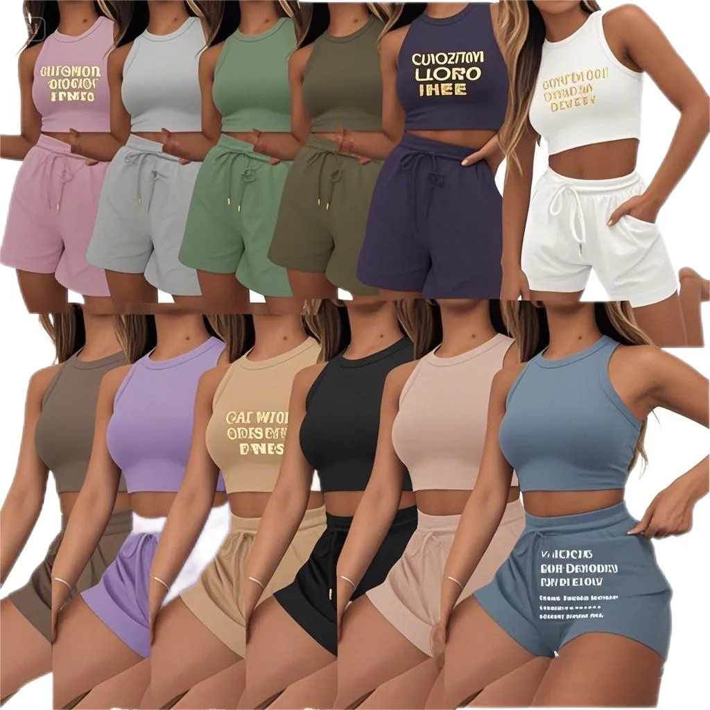 Plain T Shirt Shorts Gym Set