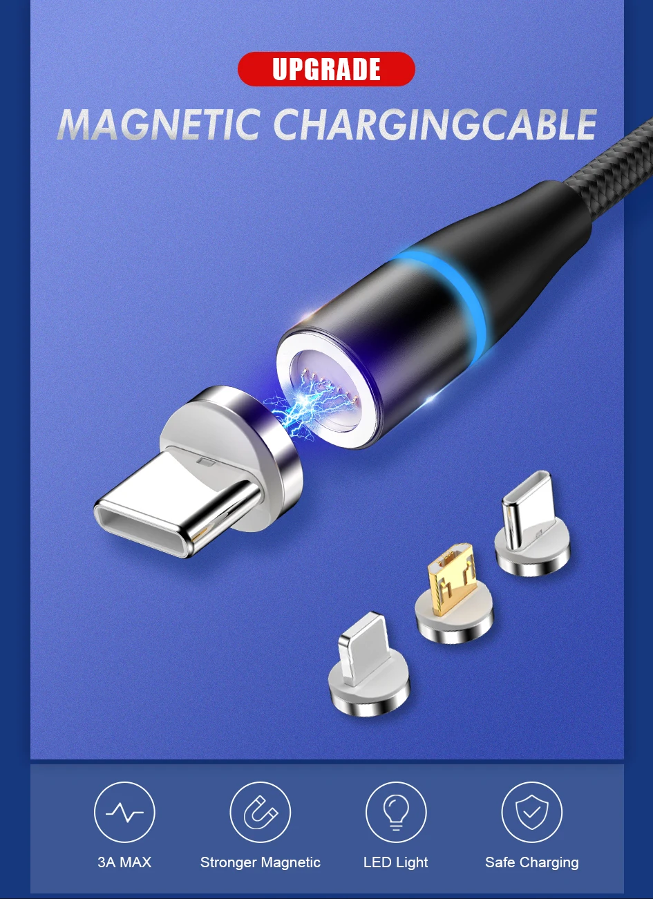 2019 Trending Product 1M 3.1A Braided Magnetic Micro Usb Cable - ANKUX.COM