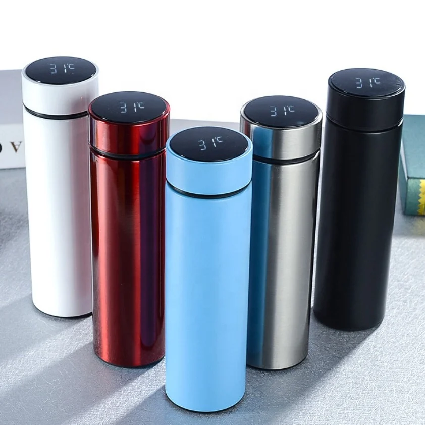 

2020 New Style Smart Water Bottle Stainless Steel Insulated flask with LED light Temperature Display coffee mug, Customized colors acceptable