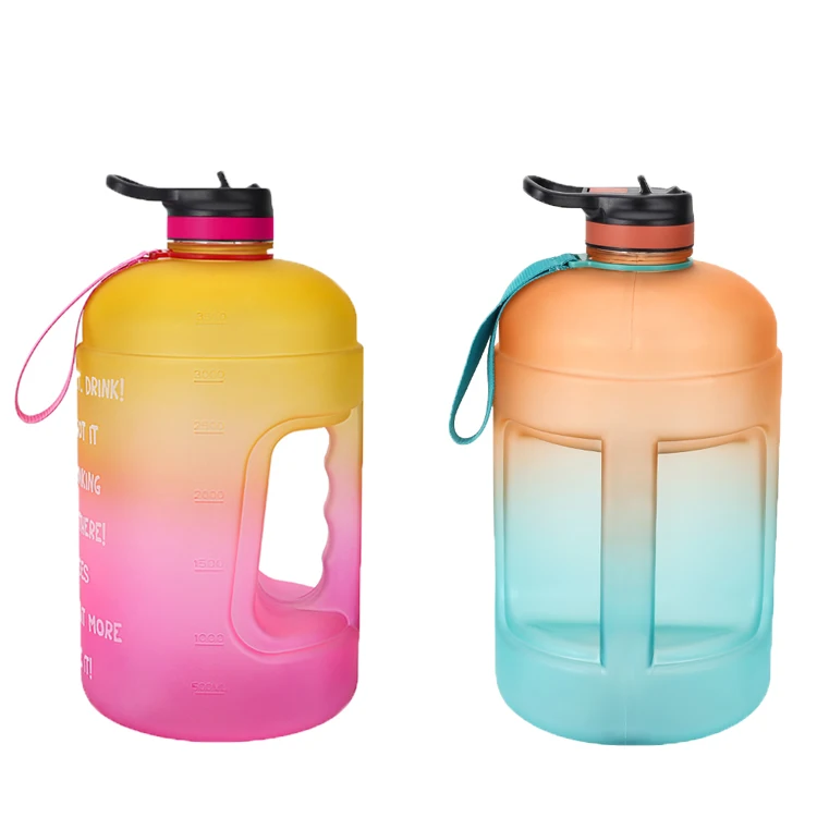 

2020 amazon best sellers 3.78L one gallon Large Capacity Water Bottle Time Marker water bottle for outdoor customized