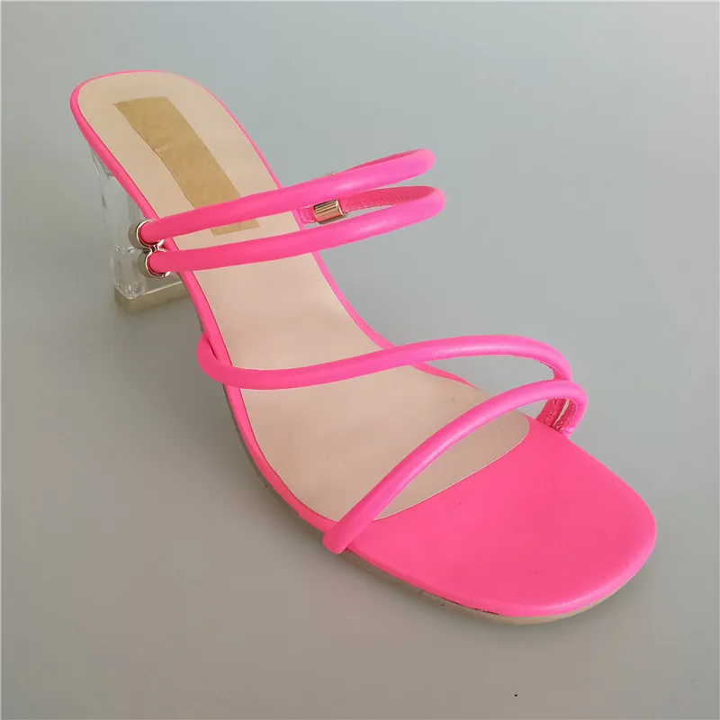 

PDEP high quality pink strap stiletto heels fashion women square toe shoes