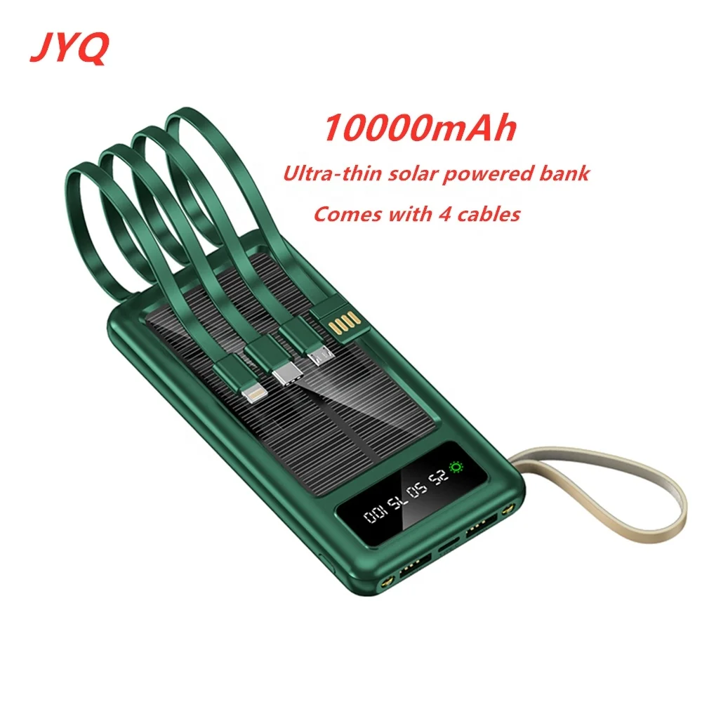 

2021 Hot Selling Portable External Solar Powerbank 10000mah Power Bank 10000mah Solar power bank, Green black white