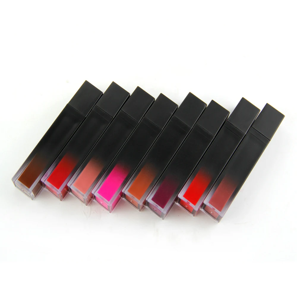 

8 Color Wholesale Matte Lipgloss Private Label Custom Logo Square Tube Frosted Liquid Lipstick Lip Gloss No Brand, 8 colors