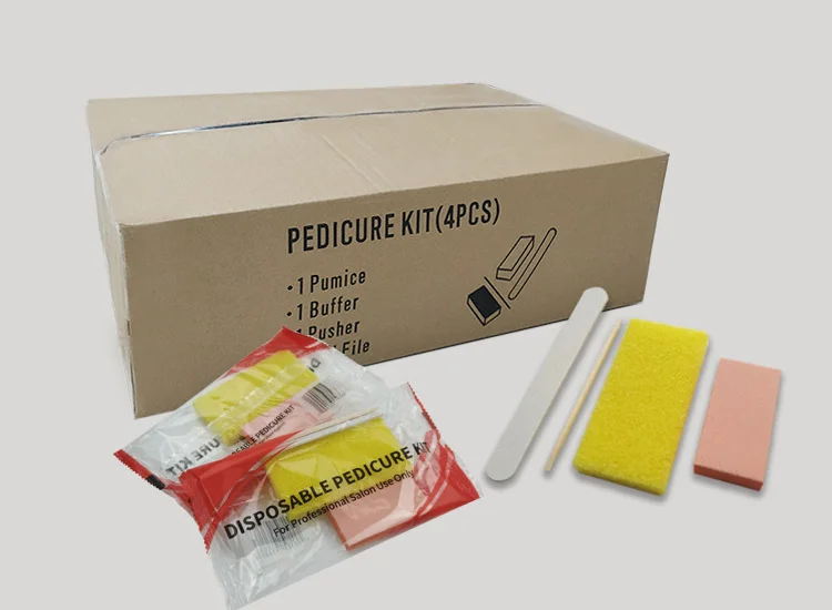 200sets/case 4pcs Disposable Beauty Set Nail Manicure Pedicure Kit