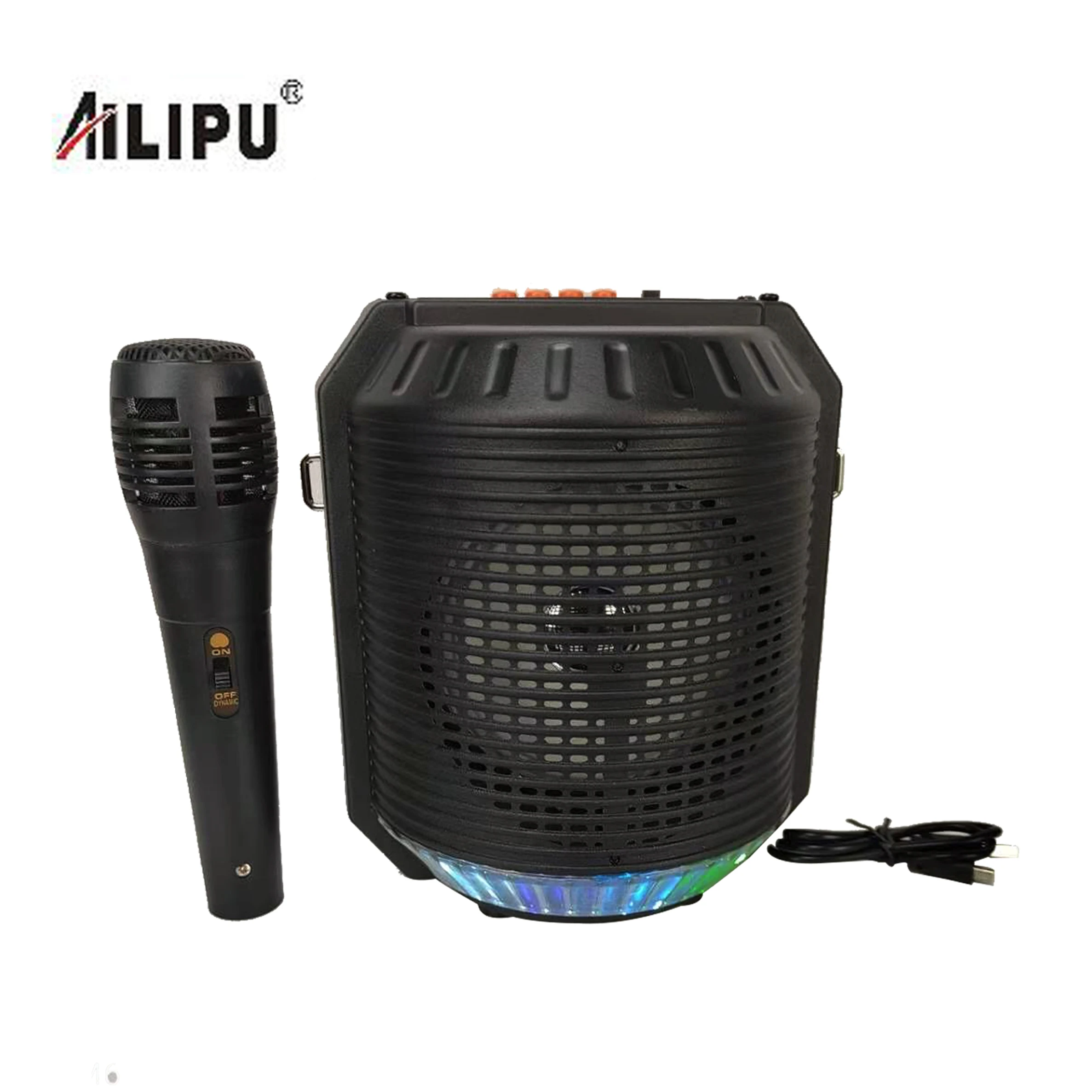 

New 4 inches private portable speaker BT wireless ailipu speaker with colorful light, Black