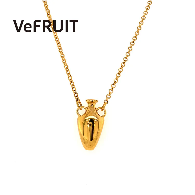 

VeFruit Golden Greek Vase Necklace costume minimalist jewelry accessories 2021 fashion trendy chic ins gold chain necklace