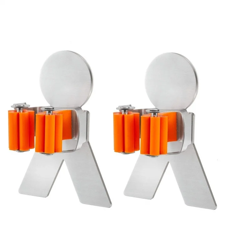 Stainless Steel Self Adhesive Mop and Broom Holder Self Adhesive Wall Mounted Mop Hooks Holder Mounted Home Mop Broom Organizer
