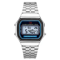 

Brand TJW OEM stainless steel band 3bar waterproof digital watch for men