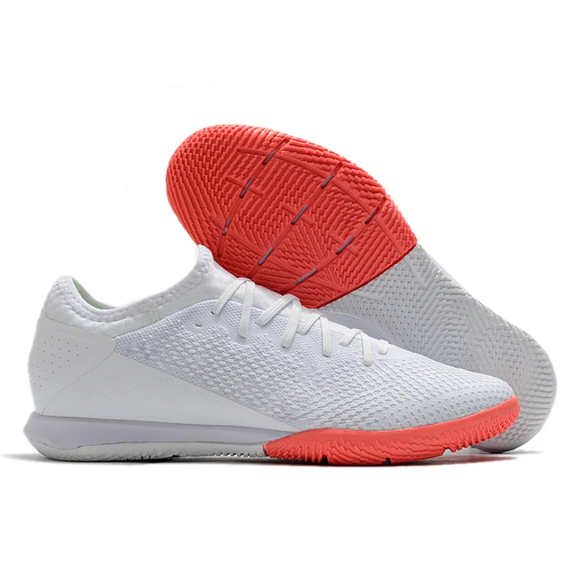 

Drop shipping sepatu futsal soccer shoes for kids playing shoes for football OEM IC football boots, White