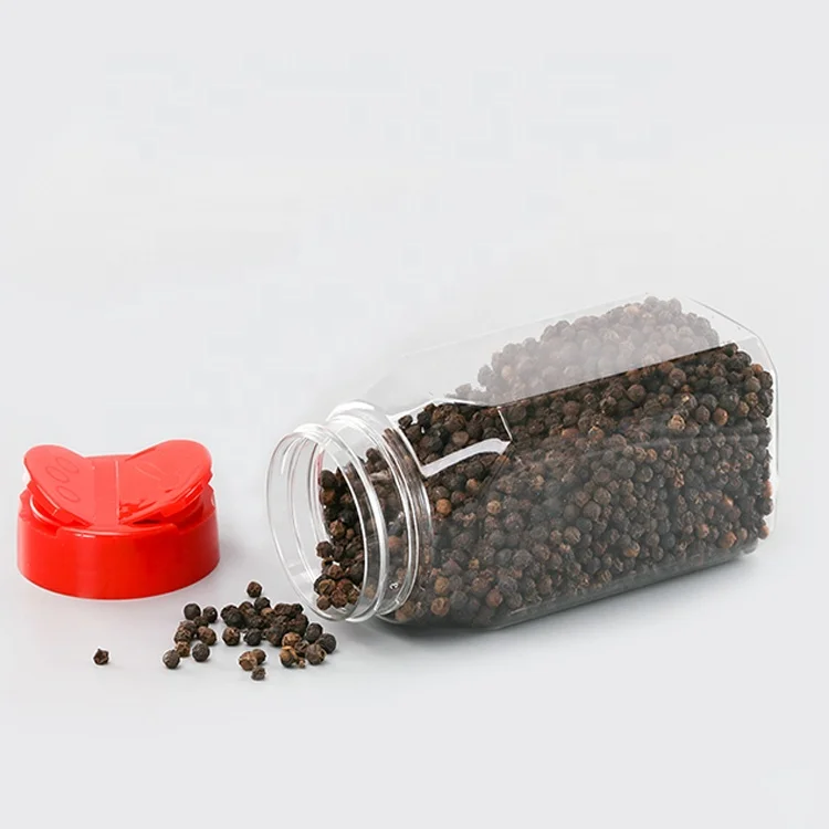 

Ready to Ship Bulk Price 400ml Empty Clear Plastic Spice Bottle Containers with Caps