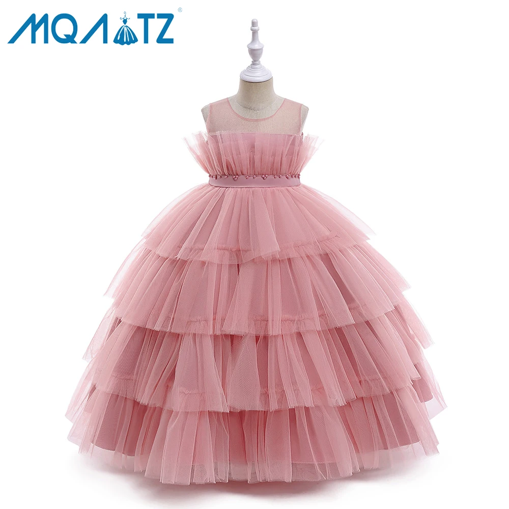 

MQATZ Puffy luxury flower girls birthday party dress 4-15 years tutu children dress kids party ball gown